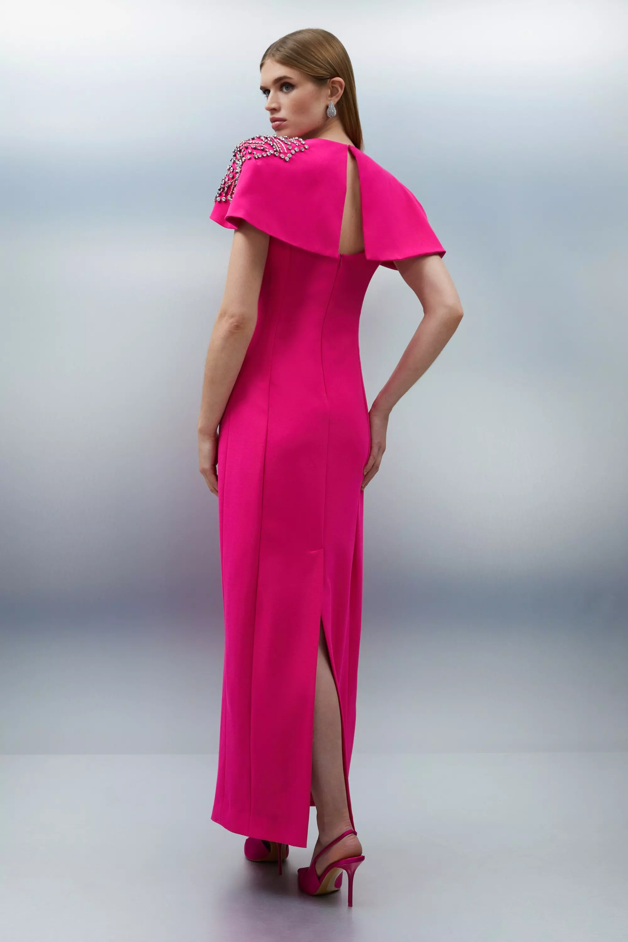 ◆KAREN MILLEN◆ ホルターネックオープンバックドレス/hot pink bkk23429_pink_xl?pdp.template